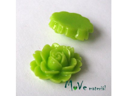 Kabošon lesklý C2a - resin - 2ks, sv. zelený