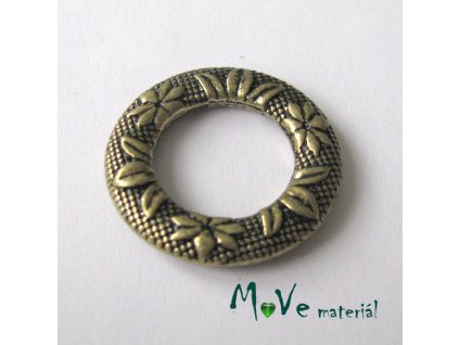 Kovový donut 25x4mm, 1ks, staromosaz