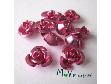Korálek růžička 12mm, 10ks, starorůžová