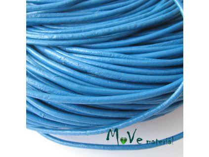 Kulatá přírodní kůže 2mm/1m, modrá