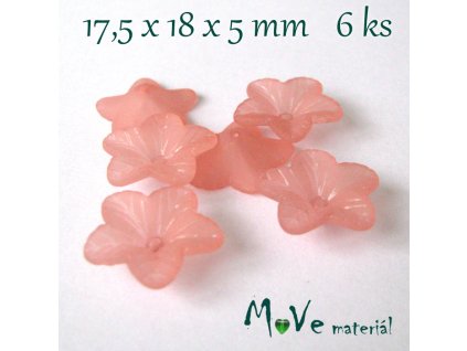 Akrylový květ 18mm, 6ks, broskvový