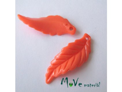 Akrylové lístečky zvlněné, 2ks, oranžové