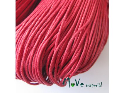 Šňůra voskovaná bavlněná 1mm/3m, červená