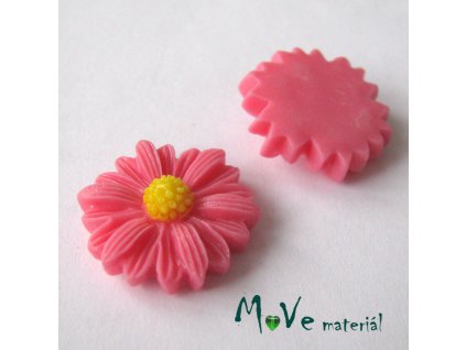 Kabošon kopretina E1 - resin - 2ks, stř. růžová