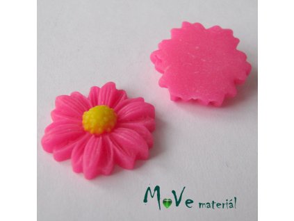 Kabošon kopretina E1 - resin - 2ks, tm. růžová