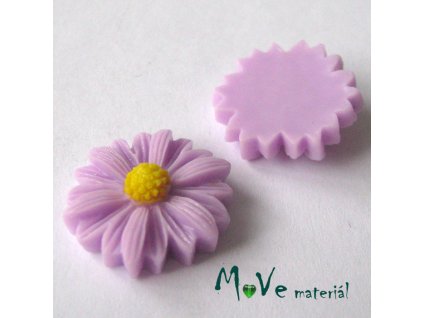 Kabošon kopretina E1 - resin - 2ks, fialová