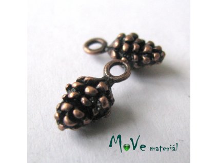Přívěsek ŠIŠKA 13x7x5,5mm, 2ks, staroměď