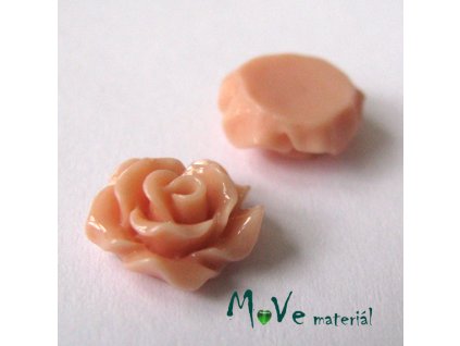 Kabošon růžička lesklá D2 - resin - 2ks, starorůžová