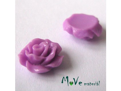 Kabošon růžička lesklá D2 - resin - 2ks, růžovofialová