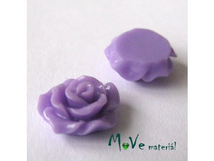 Kabošon růžička lesklá D2 - resin - 2ks, fialová