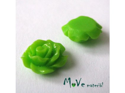 Kabošon růžička lesklá D2 - resin - 2ks, hrášková
