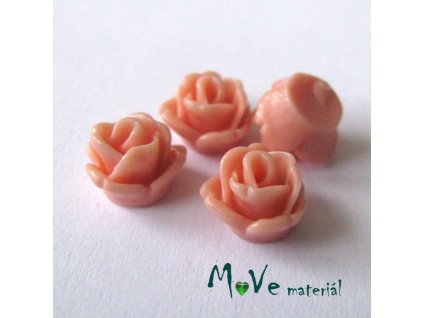 Kabošon růžička lesklá D4 - resin - 4ks, starorůžová