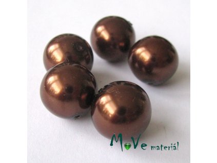 České voskové perle 14mm, 5ks, hnědé