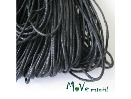 Šňůra voskovaná bavlněná 1mm, 3m, černá