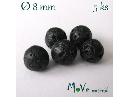 Lávový korálek kulička cca 8mm, 5ks