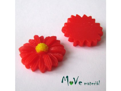 Kabošon kopretina E1 - resin - 2ks, červená