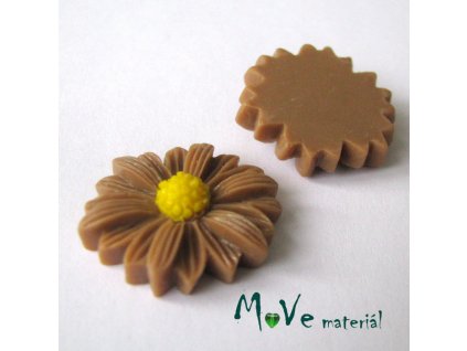 Kabošon kopretina E1 - resin - 2ks, hnědá