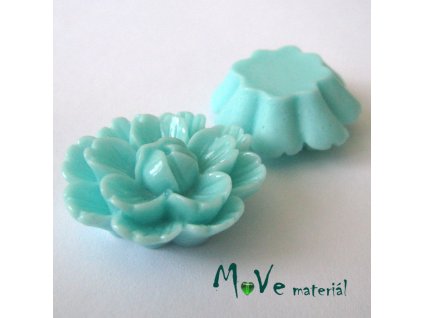 Kabošon květ lesklý F4 - resin - 1ks, mátový