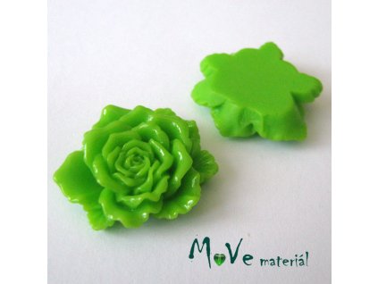 Kabošon květ lesklý D9- resin - 1ks, zelený