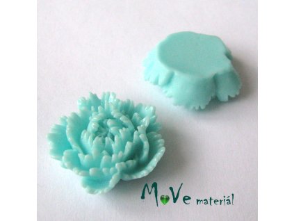 Kabošon květ lesklý F5 - resin - 1ks, mátový