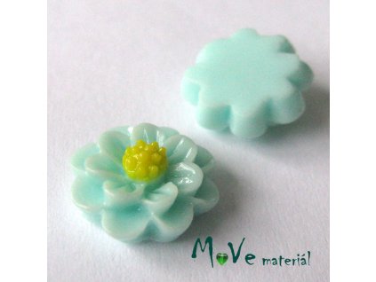 Kabošon květ lesklý F1 - resin - 2ks, mátový