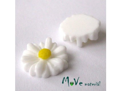 Kabošon kopretina E2 - resin - 2ks, bílá