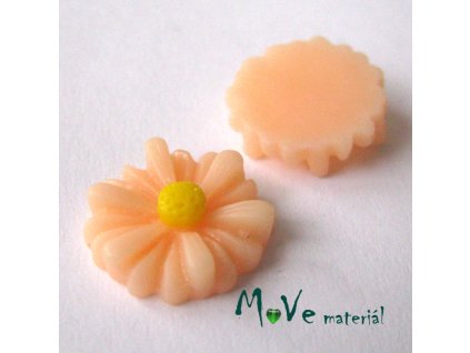 Kabošon kopretina E2 - resin - 2ks, meruňková