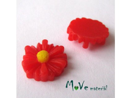 Kabošon kopretina E2 - resin - 2ks, červená