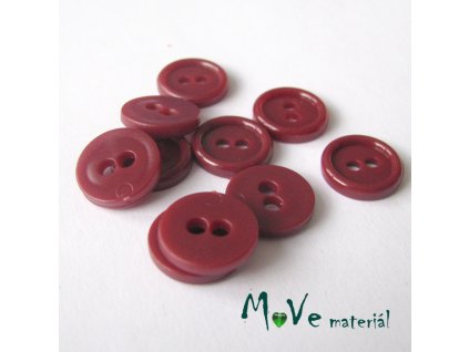 Knoflík košilový - plast 11mm, 10ks, vínový