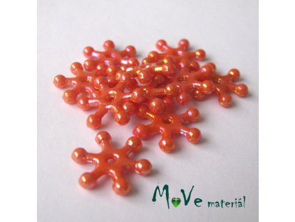 Plastový mezikus - hvězdička, 10kusů, oranžová