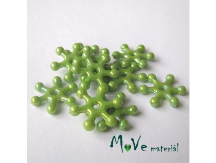 Plastový mezikus - hvězdička, 10kusů, zelená