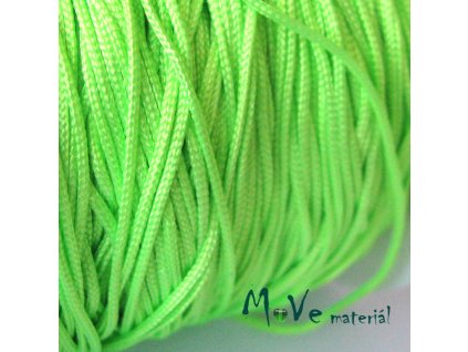 Nylonová pletená šňůra - 1mm/3m, neon. zelená