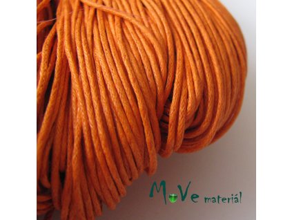 Šňůra voskovaná bavlněná 1mm, 3m, oranžová