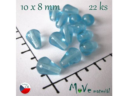 České tyrkysové hruštičky 10x8 mm 10g cca 22 ks