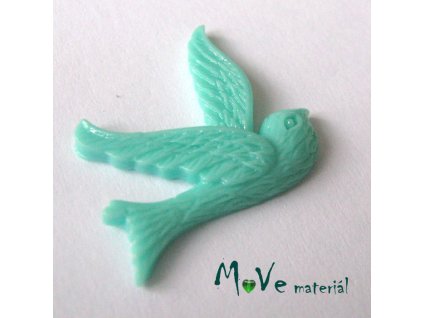 Kabošon ptáček - resin - 1ks, mátový