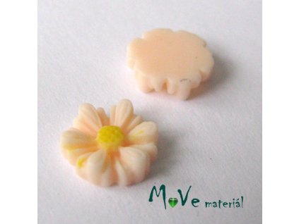 Kabošon kopretina E3 - resin - 2ks, meruňková