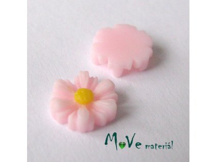 Kabošon kopretina E3 - resin - 2ks, sv. růžová