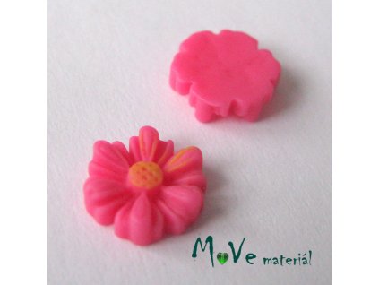 Kabošon kopretina E3 - resin - 2ks, tm. růžová