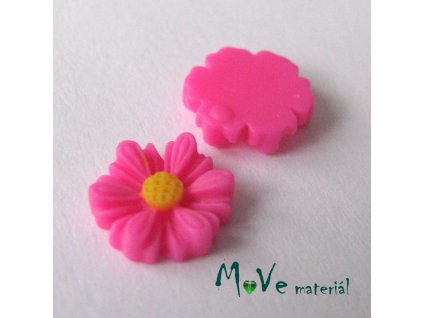 Kabošon kopretina E3 - resin - 2ks, fuchsiová