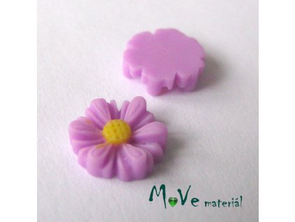 Kabošon kopretina E3 - resin - 2ks, fialová