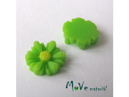 Kabošon kopretina E3 - resin - 2ks, sv. zelená
