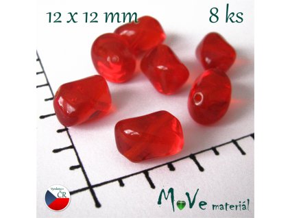 České červené tvarované lampionky 12x12mm 8 ks