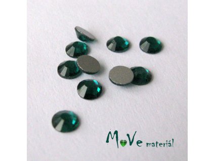 Skleněný kabošon 3,8-4mm/10ks, tm. zelený