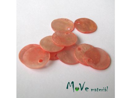 Perleťové penízky 13mm, 10ks, růžová