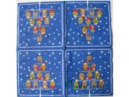 Ubrousek na decoupage 33 x 33cm 1ks, sovy