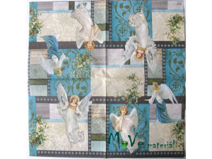 Ubrousek na decoupage 33 x 33cm 1ks, anděl