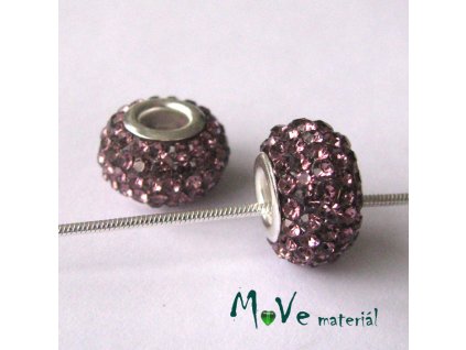 Korálek s šir. průvlek 1kus, růžovofialový