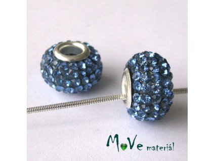 Korálek s šir. průvlek 1kus, modrý