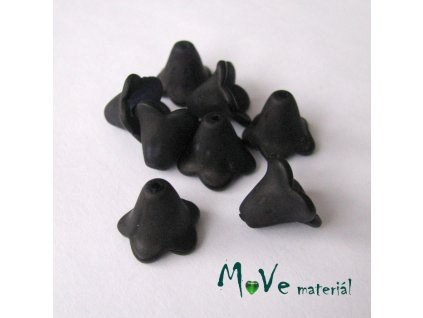 Zvonečky transparentní 14x10mm, 8ks, černé