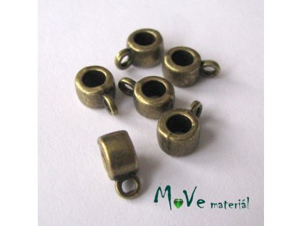 Korálek kovový 9x5,8mm závěsný, 6ks